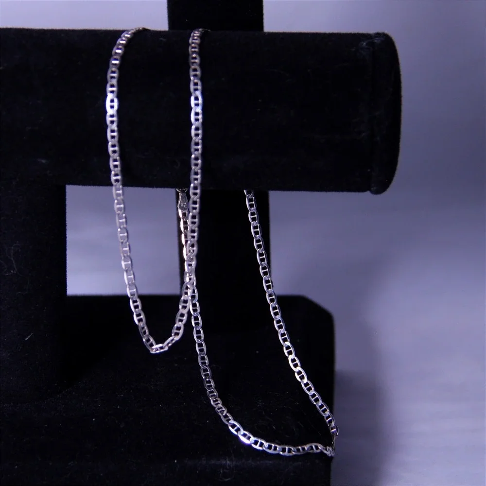 Sterling Silver 925 Mariner Anchor Link Chain Necklace‎ 20 Inch 2mm GM Italy